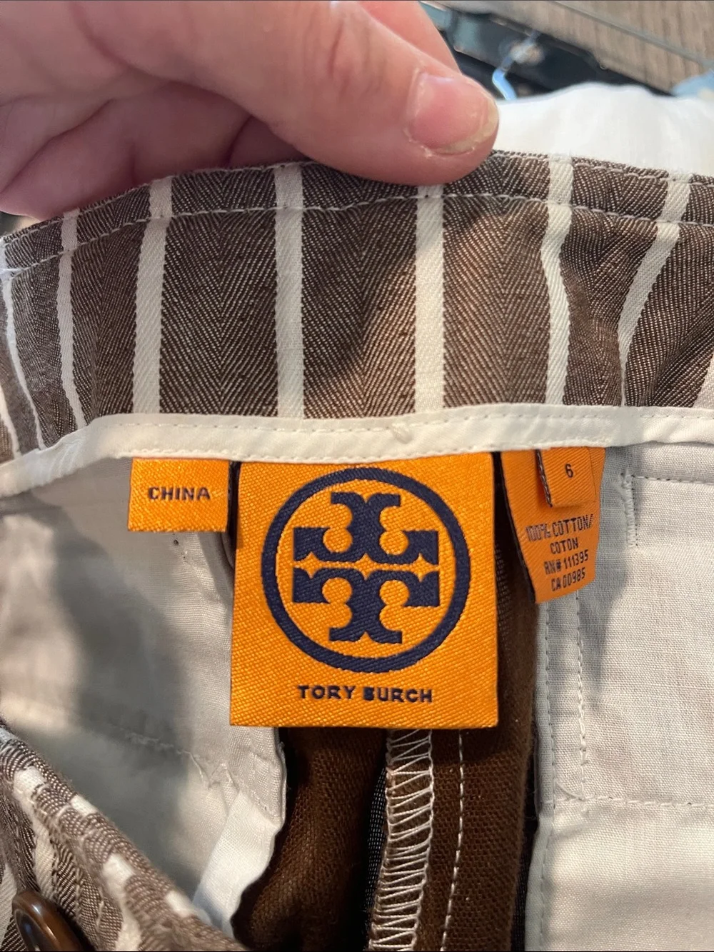 Tory Burch High Waist Sailor Striped Cotton Pants Size 6‎